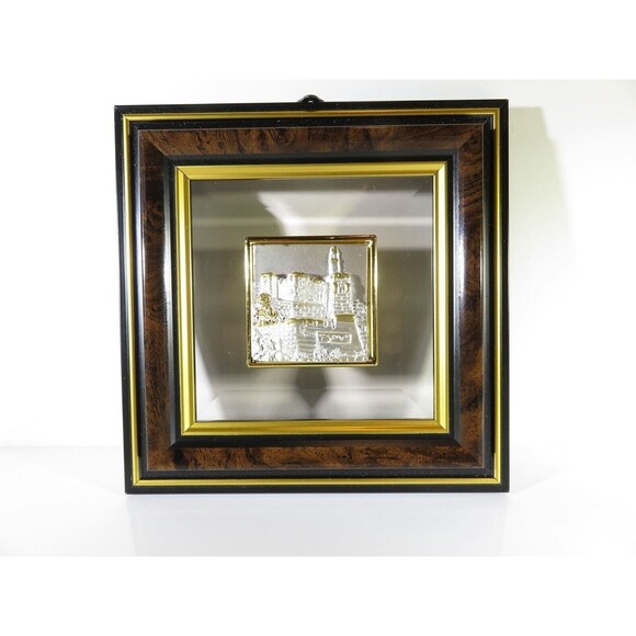 Vintage Hand Crafted by SAAD 3D Sterling Silver & Crystal Plaque Made In Israel - Picture 1 of 4